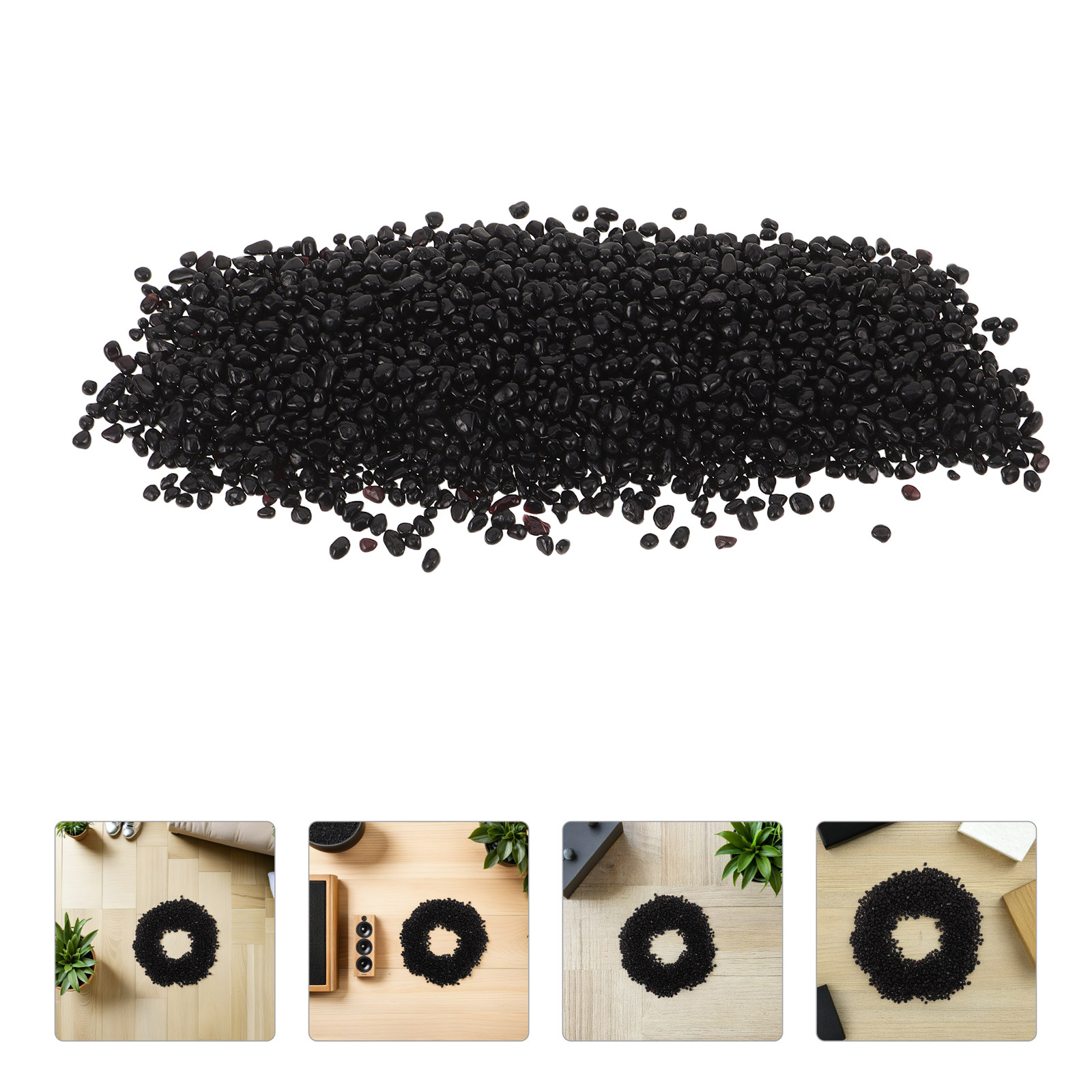 Aquarium Plant Substrate - Décoration d'aquarium en gravier noir, petit